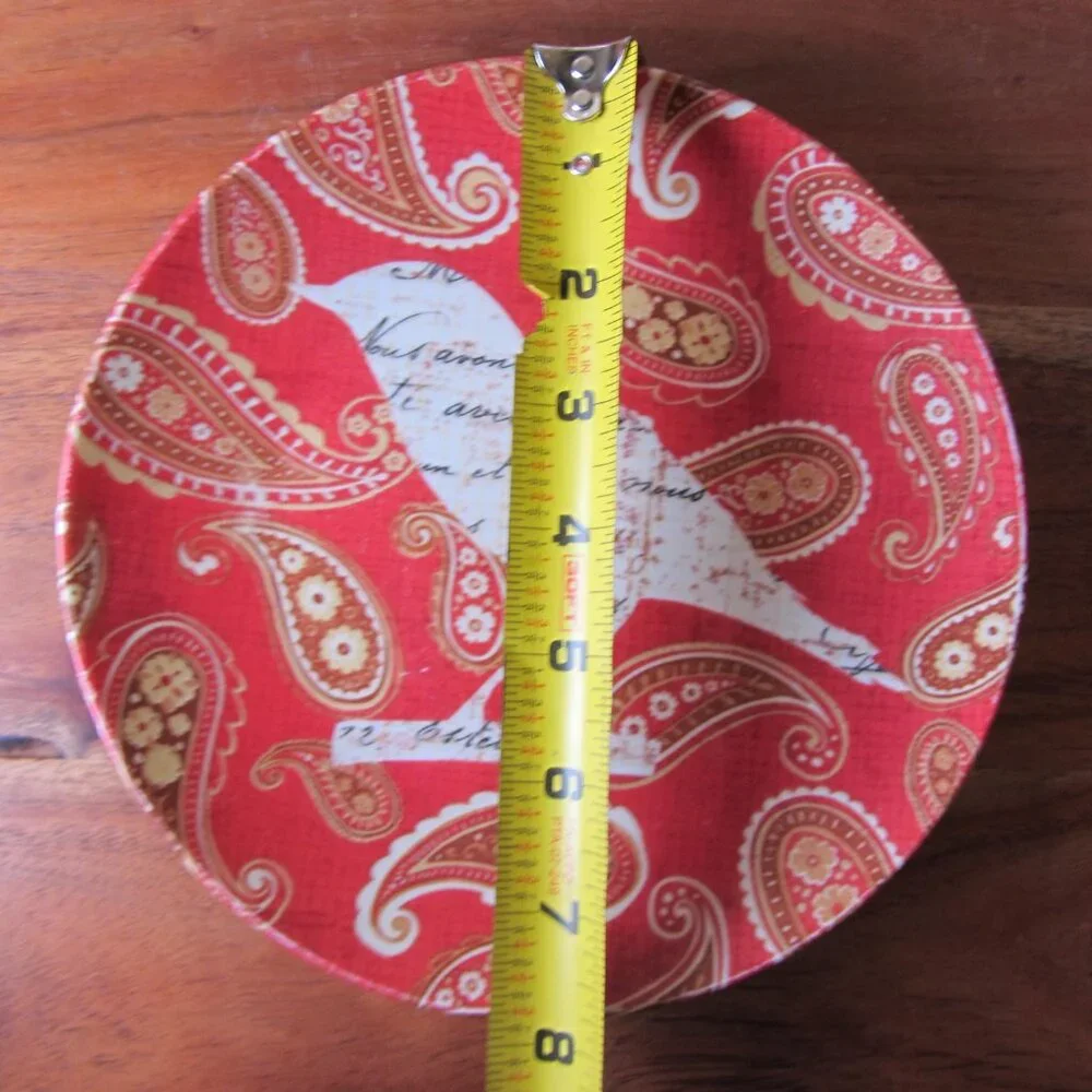 3 for $24 - pier 1 paisley bird red appetizer plate (W6357)